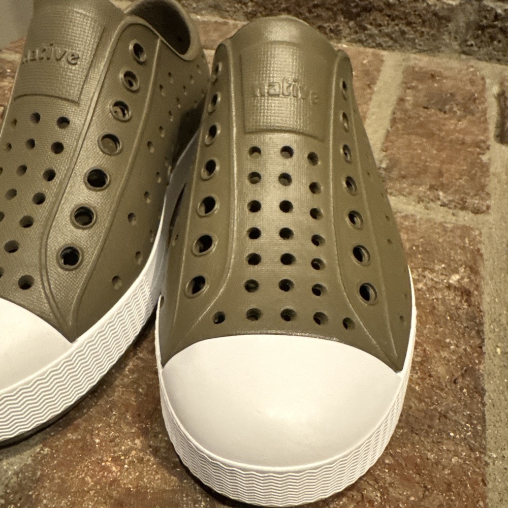Native Jefferson Rookie Green/Shell White Slip On Shoes Toddlers Sz 12 - Picture 10 of 14